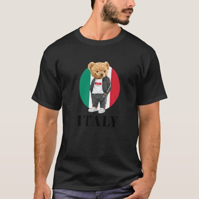Love Yourself Cool Illustration Teddy Bear With It T-Shirt (Front)
