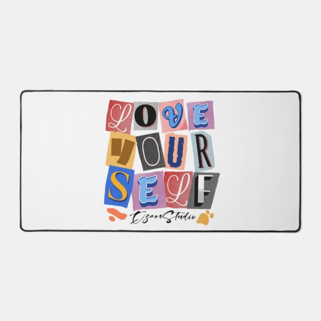 Love Yourself - Empowering Modern Design Desk Mat (Front)