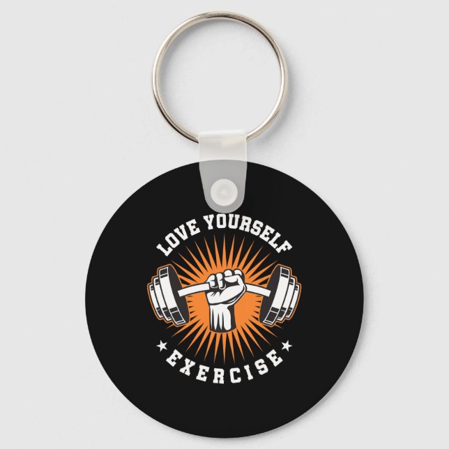 Love Yourself Exercise Training Pump Bodybuilding  Key Ring (Front)
