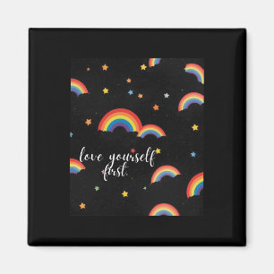 Love Yourself First Rainbow Pride Sticker Magnet