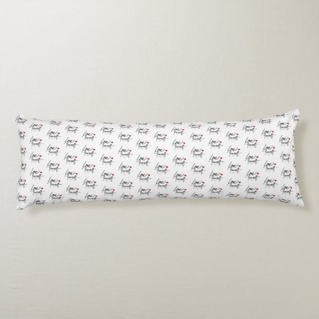 Love Yourself Handwritten Script Pattern Body Cushion (Back)