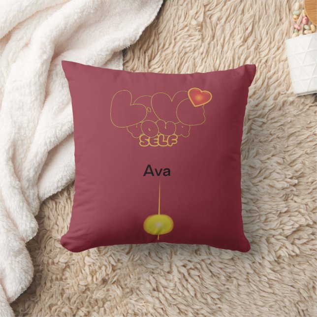 Love Yourself Inspirational Word Art Cushion (Blanket)