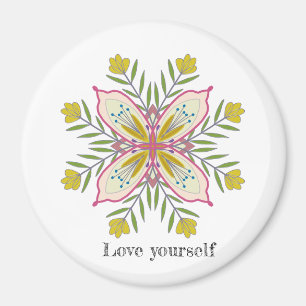 Love yourself Mandala Floral Magnet