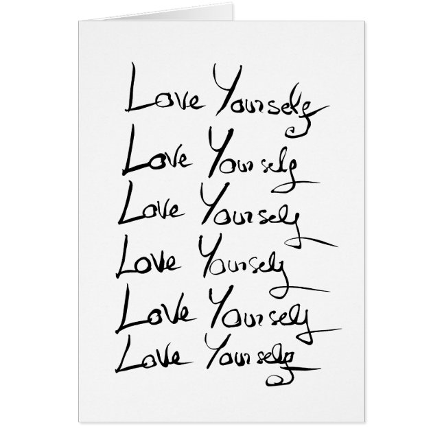 Love yourself!  Motivational calligraphy quote (Front)
