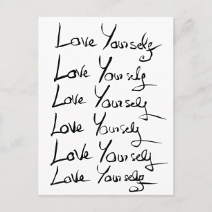 Love yourself!  Motivational calligraphy quote Postcard