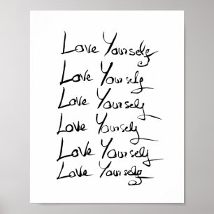 Love yourself! Motivational calligraphy quote Poster