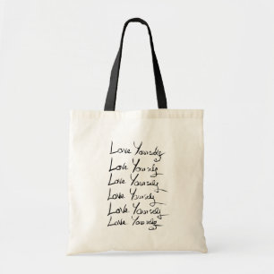 Love yourself!  Motivational calligraphy quote Tote Bag