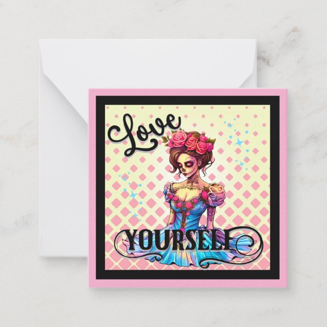 Love Yourself Sugar Skull Card (Front)