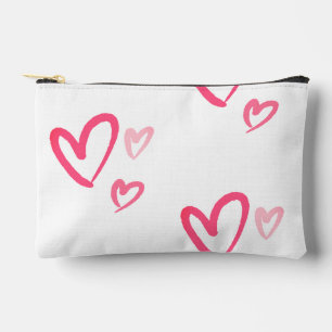 Love Yourself Two-Tone Pink Heart  Accessory Pouch