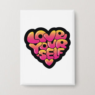 Love Yourself Typography Heart Sticker 