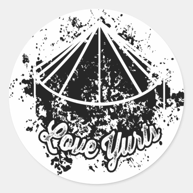 Love Yurts | Black Sticker (Front)