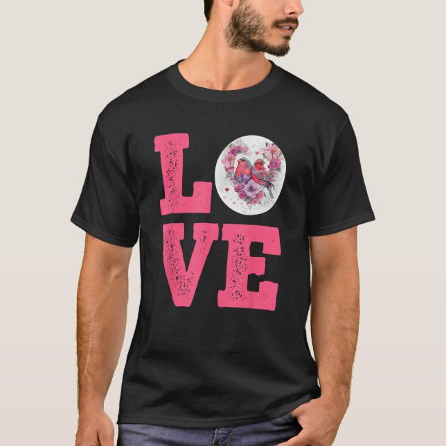 LOVE Zebra Finches Bird  Finches Owner Finch Bird T-Shirt (Front)