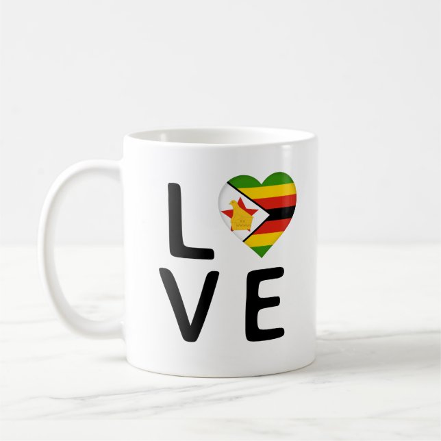 Love - Zimbabwe Flag Coffee Mug (Left)