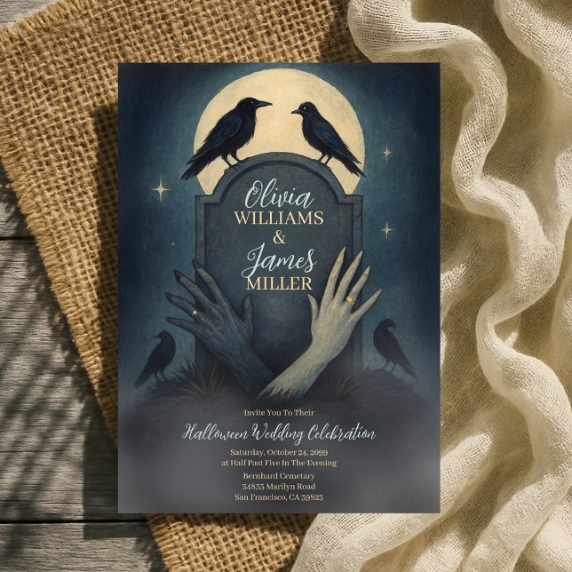 Love Zombie Graveyard Gothic Halloween Wedding Invitation (Love Zombie Graveyard Gothic Halloween Wedding Invitation)