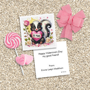 Loveable Be Mine Skunk Classroom Valentine Card