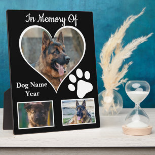 Loveable Black and White Dog Memories Plaque