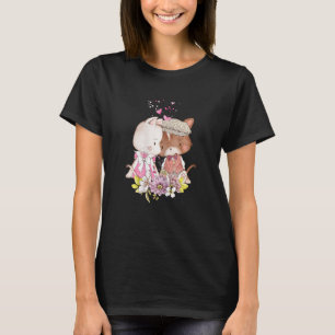 Loveable Cats in Romantic Vintage Clothes T-Shirt