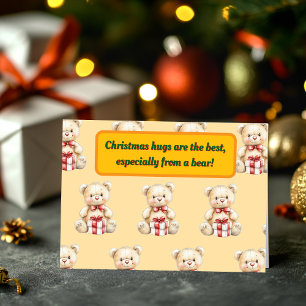 Loveable Christmas Teddy Bear Holiday Card