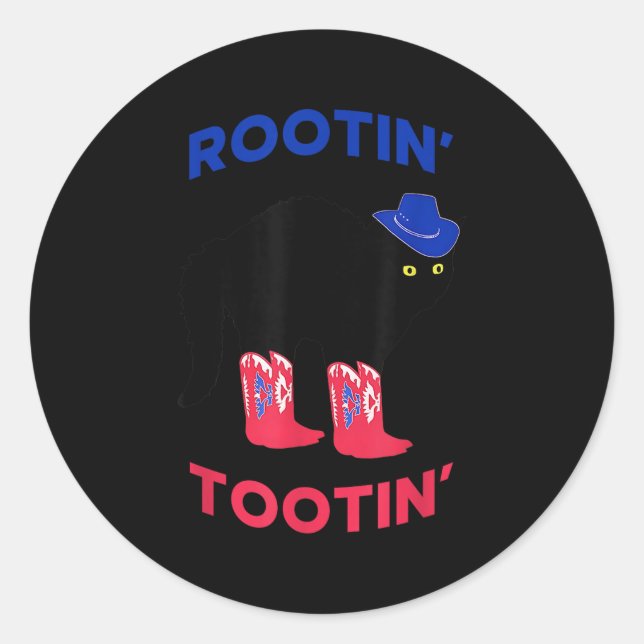 Loveable Cowboy Cat, Rootin Tootin Cat  Classic Round Sticker (Front)
