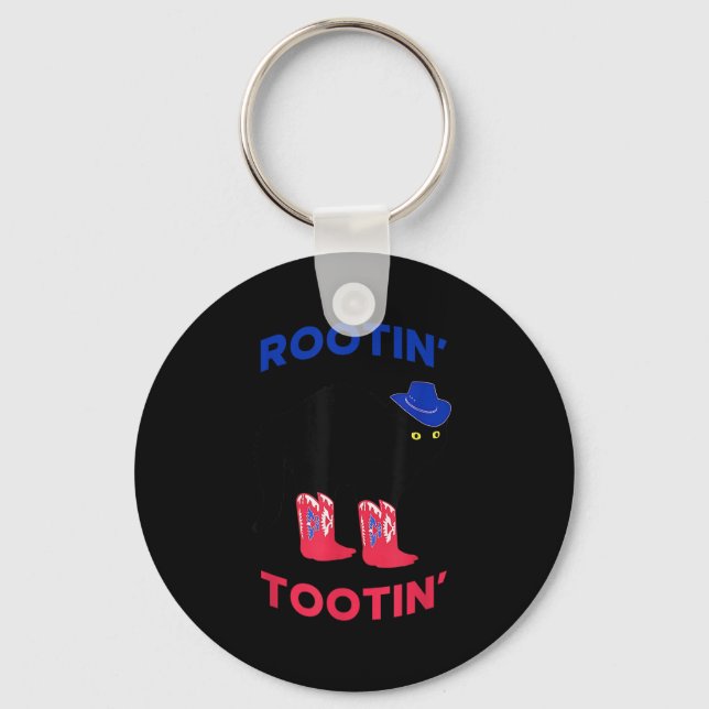 Loveable Cowboy Cat, Rootin Tootin Cat  Key Ring (Front)