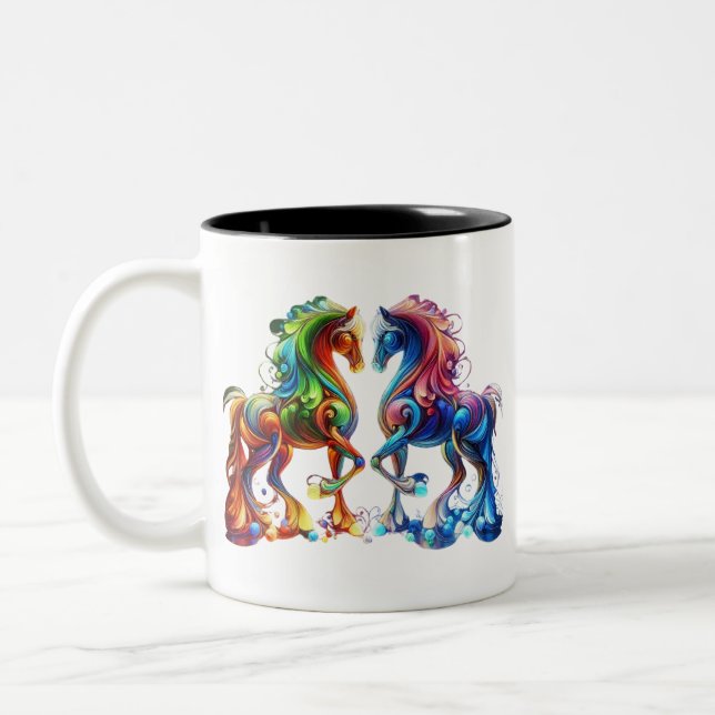 Loveable Horse Two-Tone Coffee Mug (Left)