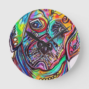 Loveable Lab Round Clock