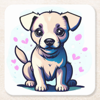 Loveable Lab Square Paper Coaster
