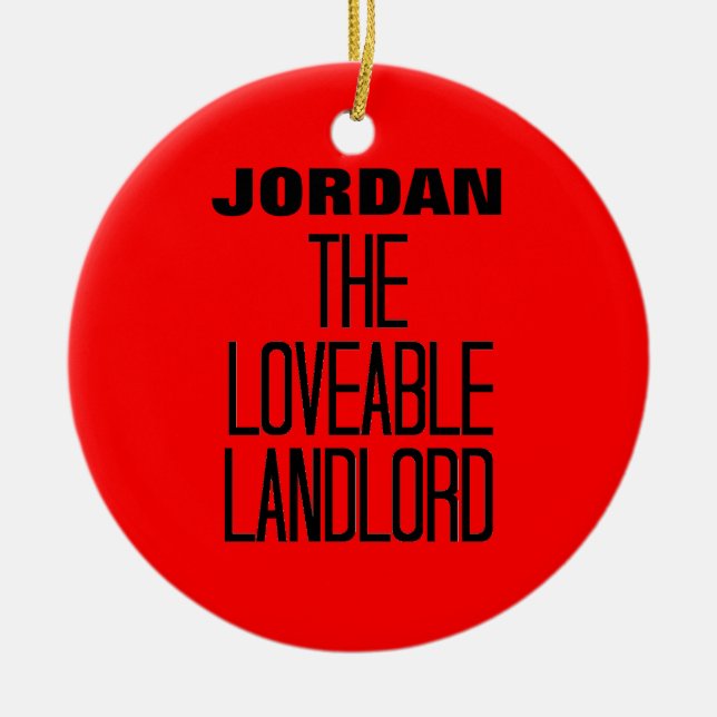 Loveable Landlord Ceramic Ornament (Front)