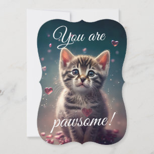Loveable Little Kitten - You are pawsome! Thank You Card
