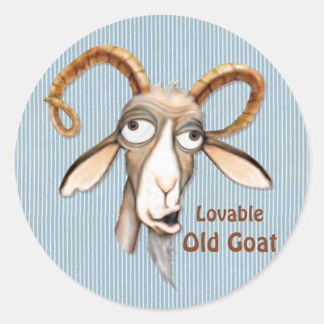 Loveable Old Goat Classic Round Sticker (Front)