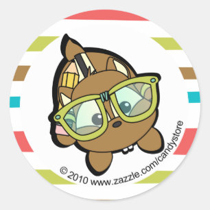 Loveable Smarty Chipmunk Classic Round Sticker