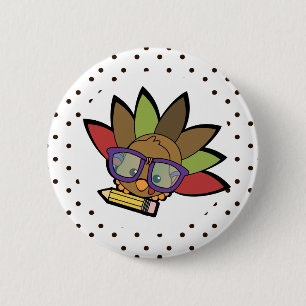 Loveable Smarty Turkey 6 Cm Round Badge