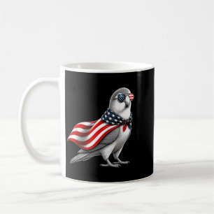 Lovebird 4th Of July Aamerican Flag Patriotic Coffee Mug