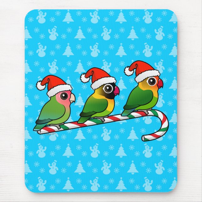 Lovebird Candy Cane Mouse Pad (Front)
