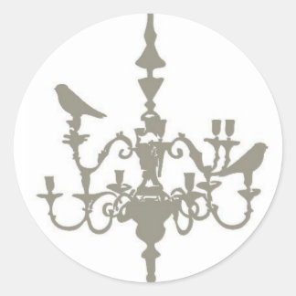 Lovebird Chandelier Classic Round Sticker