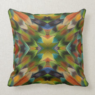 Lovebird feather kaleidoscope cushion