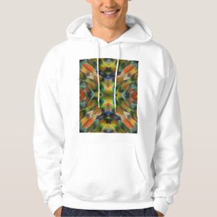 Lovebird feather kaleidoscope hoodie