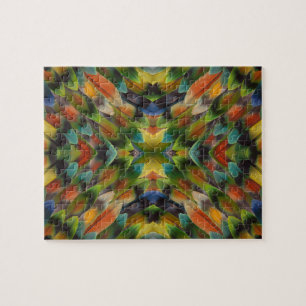 Lovebird feather kaleidoscope jigsaw puzzle
