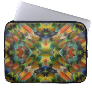 Lovebird feather kaleidoscope laptop sleeve