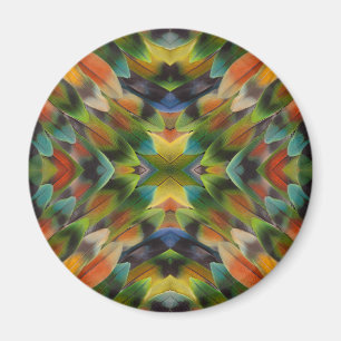 Lovebird feather kaleidoscope magnet