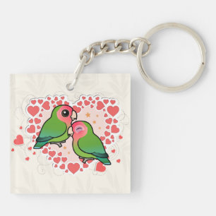 Lovebird Love Heart Key Ring