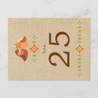 Lovebird Owls on Burlap Wedding Table Number