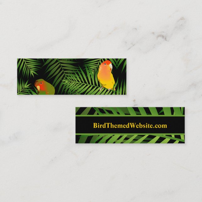 Lovebird Parrot Black Tropical Bird Blog Website Calling Card (Front/Back)