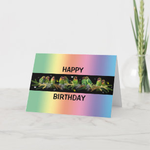 Lovebird Rainbow Card (Birthday)