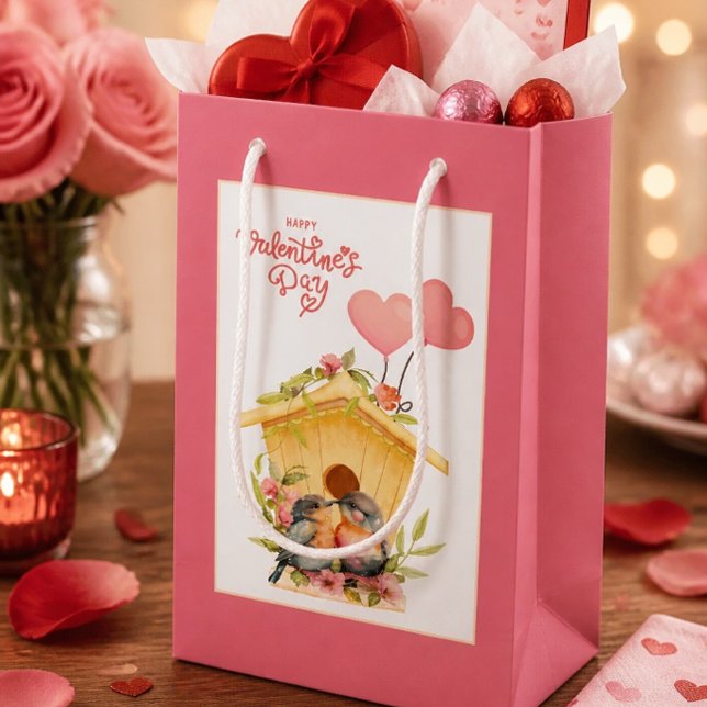 Lovebird Valentine's Day Small Gift Bag (Creator Uploaded)