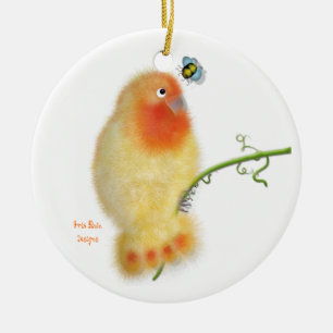 Lovebird with bee Christmas Ornaments