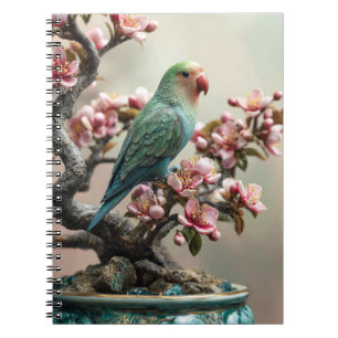 Lovebird with Blossoms Spiral Notebook
