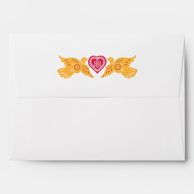 Lovebirds A7 envelope on Felt (Back (Top Flap))