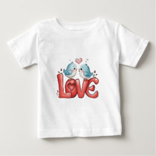 Lovebirds A Little Love Two Hearts, One Song Love Baby T-Shirt