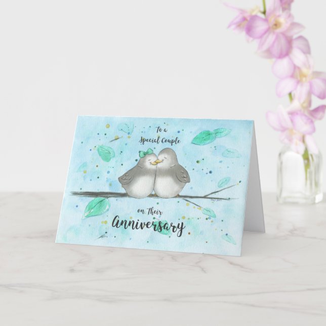 Lovebirds Anniversary Card for Special Couple      (Orchid)